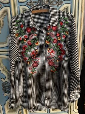 Zara Black and White Gingham Shirt